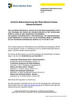 Amtliche Bekanntmachung des Rhein-Neckar-Kreises