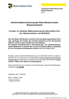 Amtliche Bekanntmachung des Rhein-Neckar-Kreises -Wasserrechtsamt